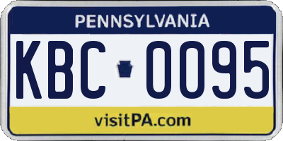 PA license plate KBC0095
