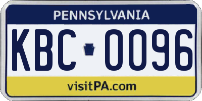 PA license plate KBC0096