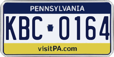 PA license plate KBC0164