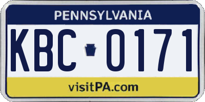 PA license plate KBC0171
