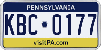 PA license plate KBC0177