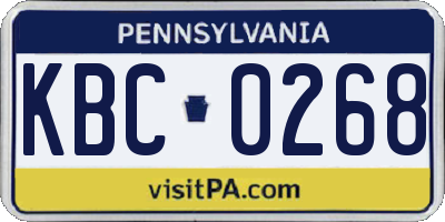 PA license plate KBC0268