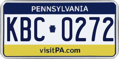 PA license plate KBC0272