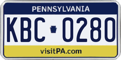 PA license plate KBC0280