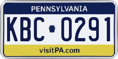 PA license plate KBC0291