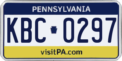 PA license plate KBC0297