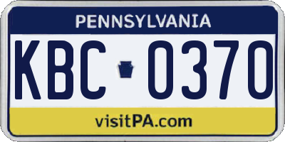 PA license plate KBC0370