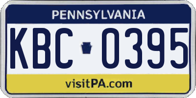 PA license plate KBC0395