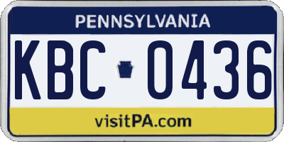 PA license plate KBC0436