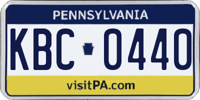 PA license plate KBC0440