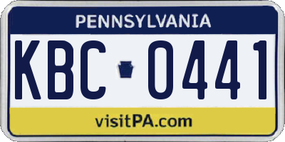 PA license plate KBC0441