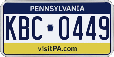 PA license plate KBC0449