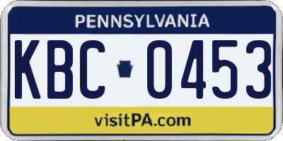 PA license plate KBC0453