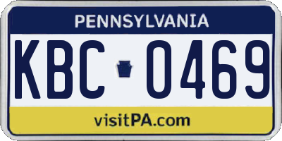 PA license plate KBC0469
