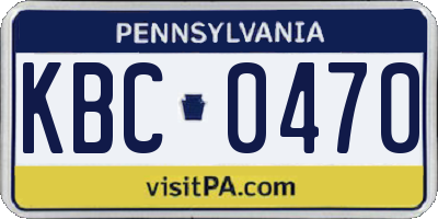 PA license plate KBC0470
