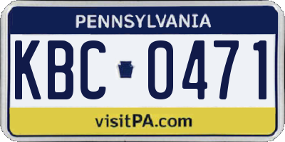 PA license plate KBC0471