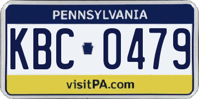 PA license plate KBC0479