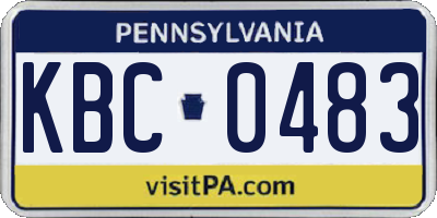 PA license plate KBC0483