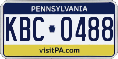 PA license plate KBC0488