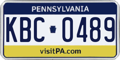 PA license plate KBC0489