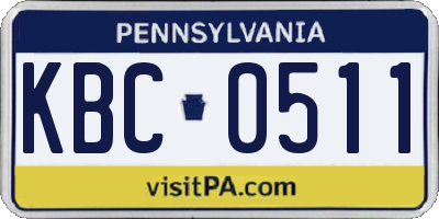 PA license plate KBC0511