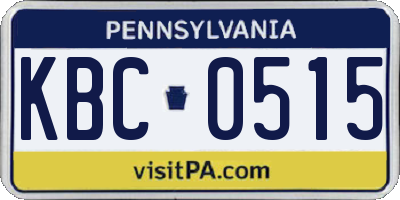 PA license plate KBC0515
