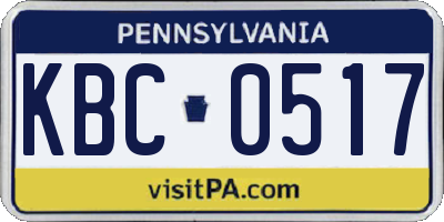PA license plate KBC0517