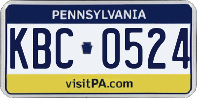 PA license plate KBC0524
