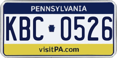 PA license plate KBC0526