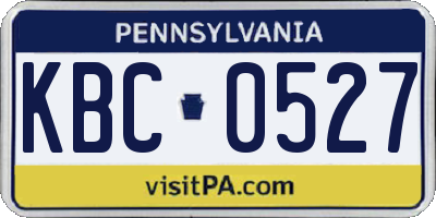 PA license plate KBC0527
