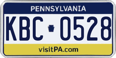 PA license plate KBC0528