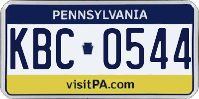 PA license plate KBC0544