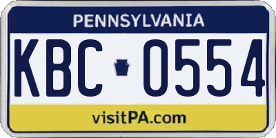 PA license plate KBC0554