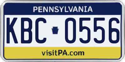 PA license plate KBC0556