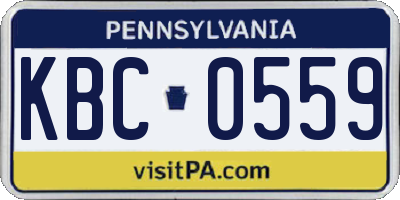 PA license plate KBC0559