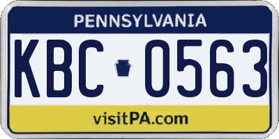 PA license plate KBC0563
