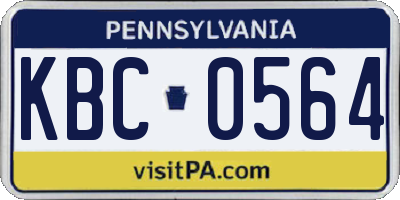 PA license plate KBC0564
