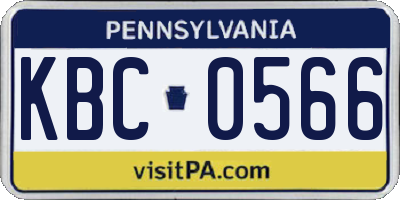 PA license plate KBC0566