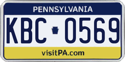 PA license plate KBC0569