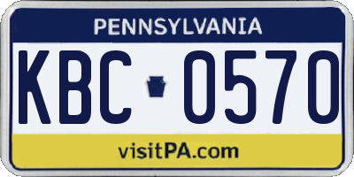 PA license plate KBC0570