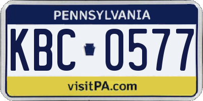 PA license plate KBC0577