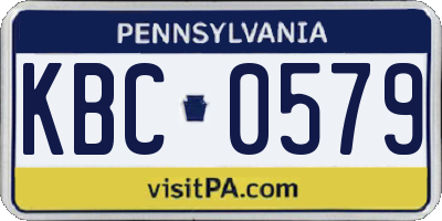 PA license plate KBC0579