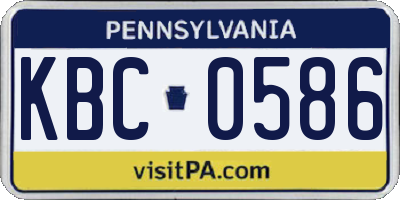 PA license plate KBC0586