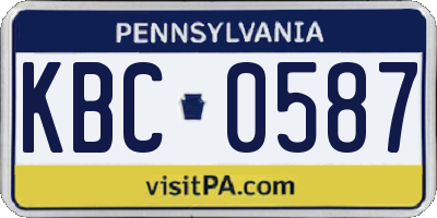PA license plate KBC0587