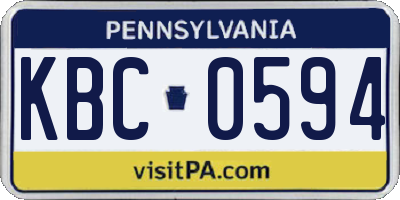 PA license plate KBC0594