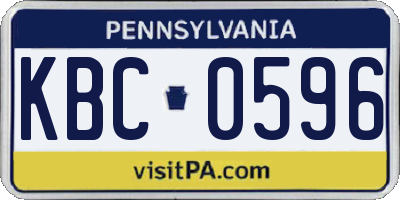 PA license plate KBC0596