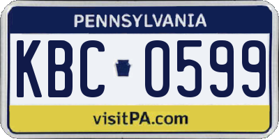 PA license plate KBC0599