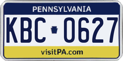 PA license plate KBC0627