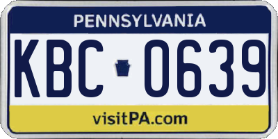 PA license plate KBC0639