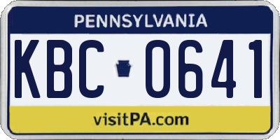 PA license plate KBC0641
